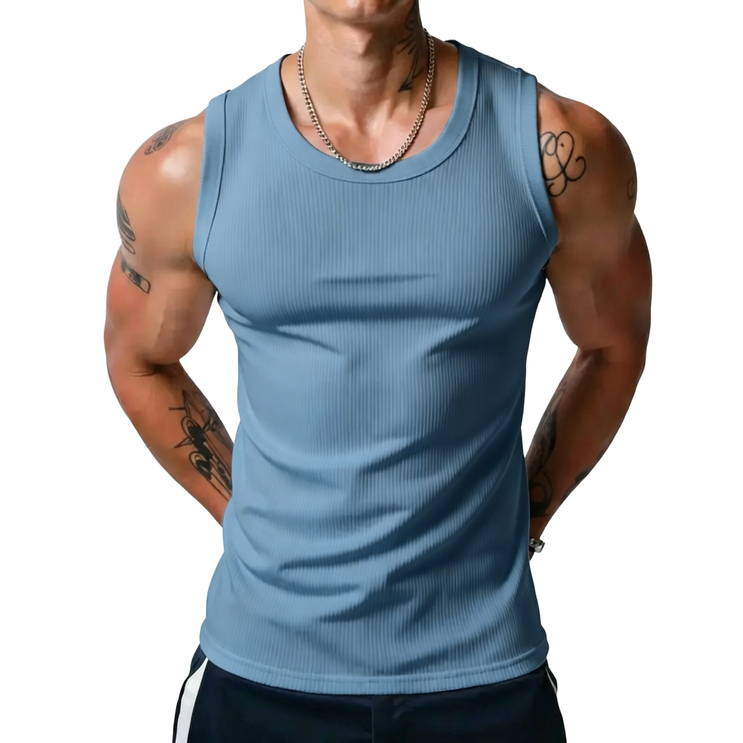 ⏰Final 3 hours 80% OFF🔥Men’s Wide Strap Ribbed Tank Top, High Stretch Breathable Muscle Tank, Heavyweight Drapey Fit Gym & Casual Sleeveless Shirt