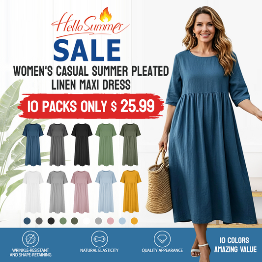 🔥 Women's Casual Cotton-Linen Dress — Lightweight and breathable, exuding effortless style