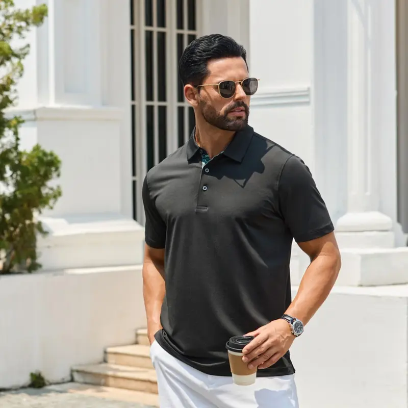 Men's Polo Shirts – Soft Breathable Cotton, Comfortable Short Sleeve Casual Fit, Classic Collared Polo Shirts