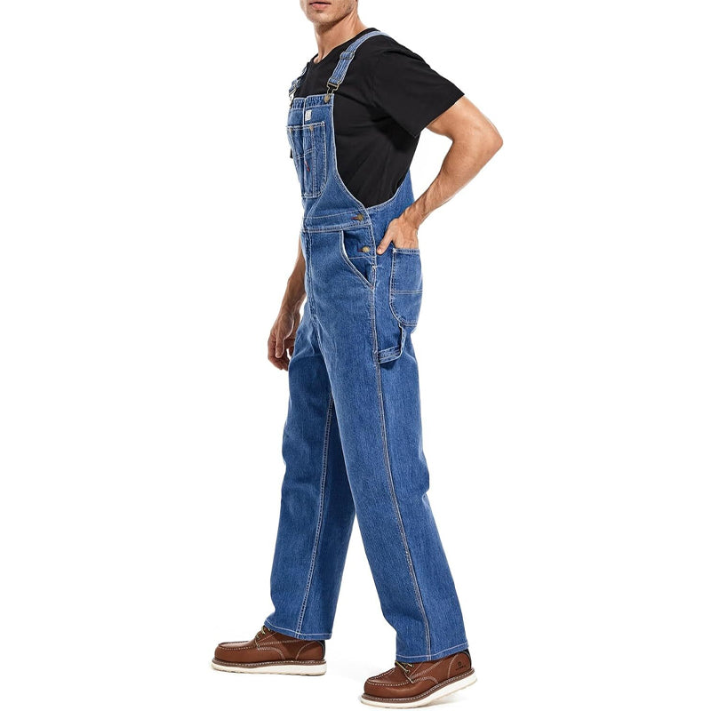 🔥Last Day Promotion🔥Men's Denim Bib Overalls,  Workwear with Adjustable Straps and Convenient Tool Pockets