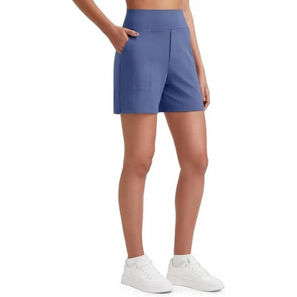 Women's Athletic Shorts High Waisted Running Yoga Shorts Summer Casual Burmuda Shorts with Pockets Activewear