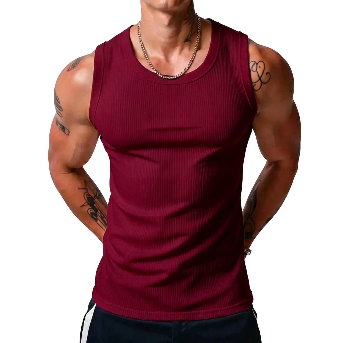 ⏰Final 3 hours 80% OFF🔥Men’s Wide Strap Ribbed Tank Top, High Stretch Breathable Muscle Tank, Heavyweight Drapey Fit Gym & Casual Sleeveless Shirt