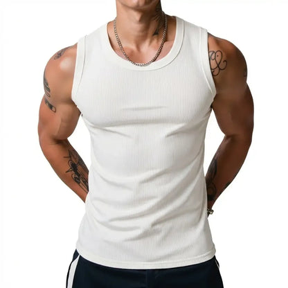 ⏰Final 3 hours 80% OFF🔥Men’s Wide Strap Ribbed Tank Top, High Stretch Breathable Muscle Tank, Heavyweight Drapey Fit Gym & Casual Sleeveless Shirt