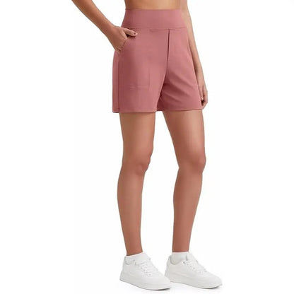 Women's Athletic Shorts High Waisted Running Yoga Shorts Summer Casual Burmuda Shorts with Pockets Activewear