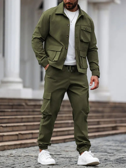 Men's Casual 2 Piece Set – Long Sleeve Shirt & Pants Outfit