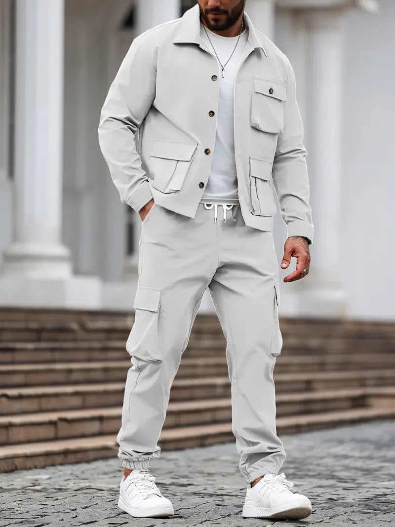 Men's Casual 2 Piece Set – Long Sleeve Shirt & Pants Outfit