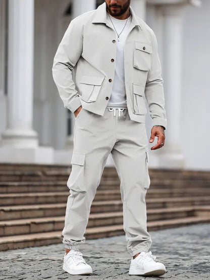 Men's Casual 2 Piece Set – Long Sleeve Shirt & Pants Outfit