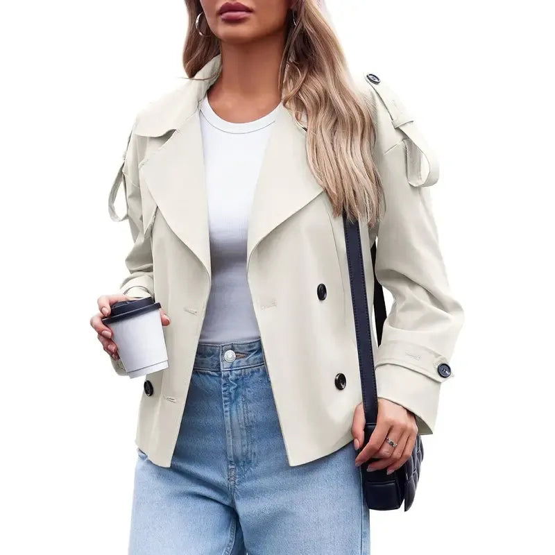 Womens Cropped Trench Coat