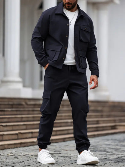 Men's Casual 2 Piece Set – Long Sleeve Shirt & Pants Outfit