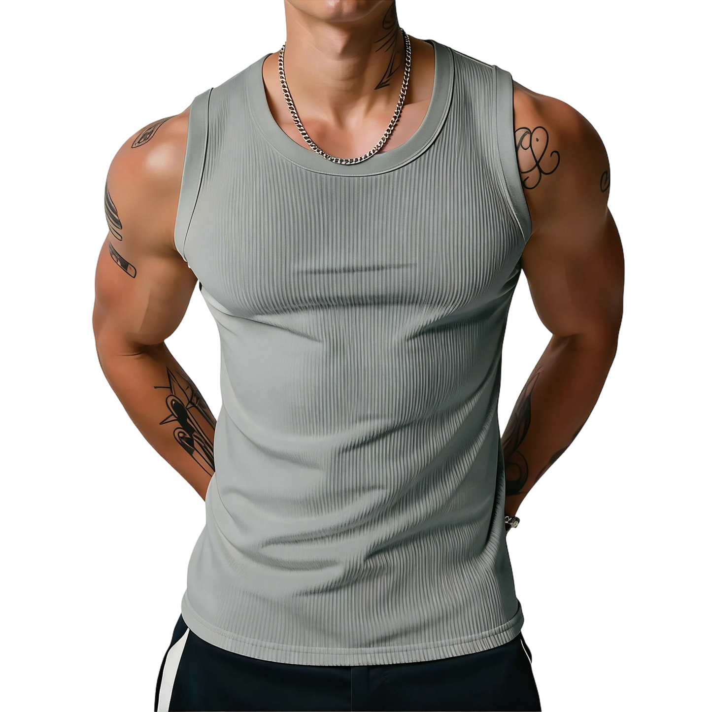 ⏰Final 3 hours 80% OFF🔥Men’s Wide Strap Ribbed Tank Top, High Stretch Breathable Muscle Tank, Heavyweight Drapey Fit Gym & Casual Sleeveless Shirt