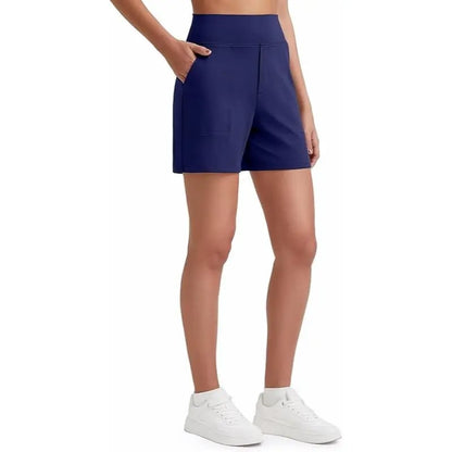 Women's Athletic Shorts High Waisted Running Yoga Shorts Summer Casual Burmuda Shorts with Pockets Activewear